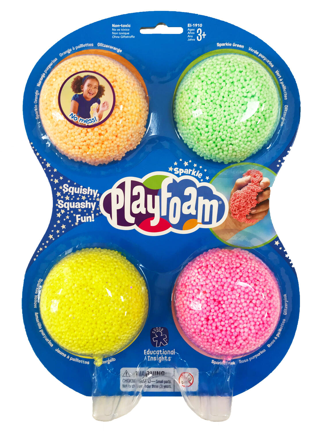 Spuma de modelat cu sclipici Playfoam™ - set 4 culori