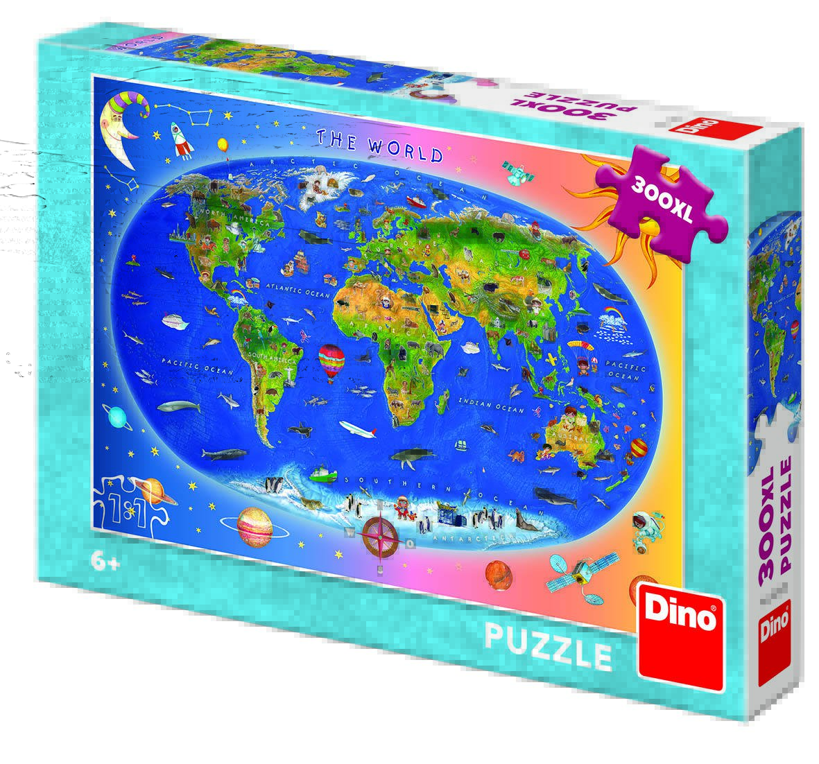 Puzzle XL - Harta Lumii (300 piese) - Dino Toys