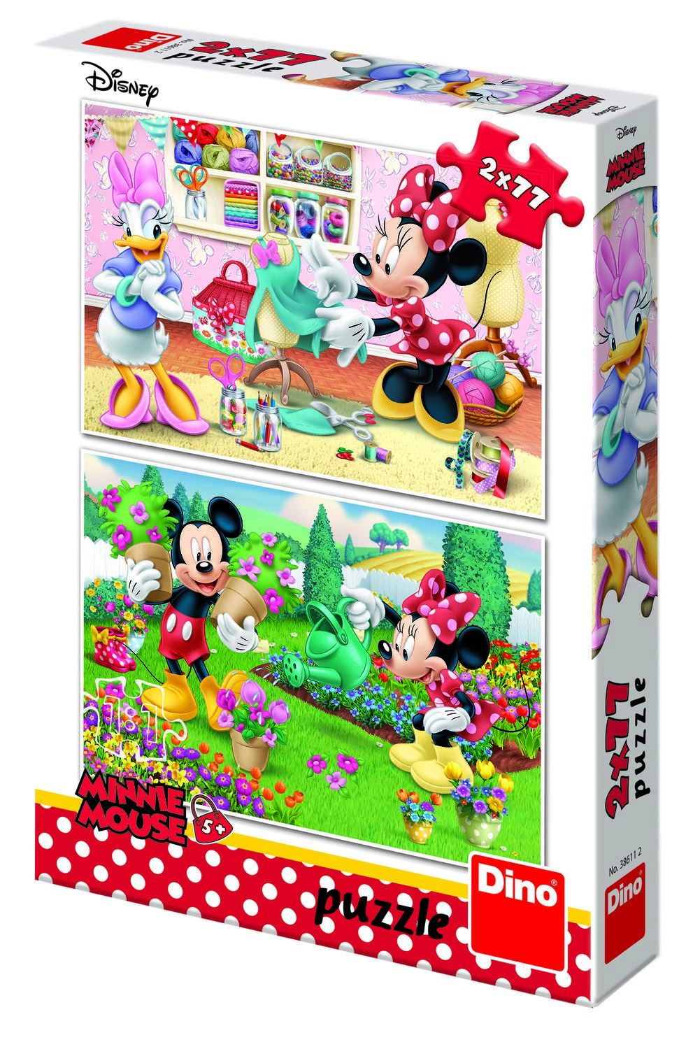 Puzzle 2 in 1 - Minnie la treaba (77 piese) - Dino Toys