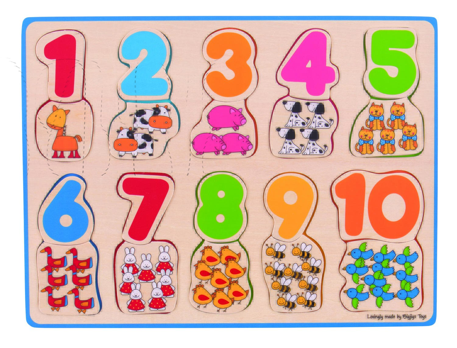Puzzle - Numere si culori - BigJigs