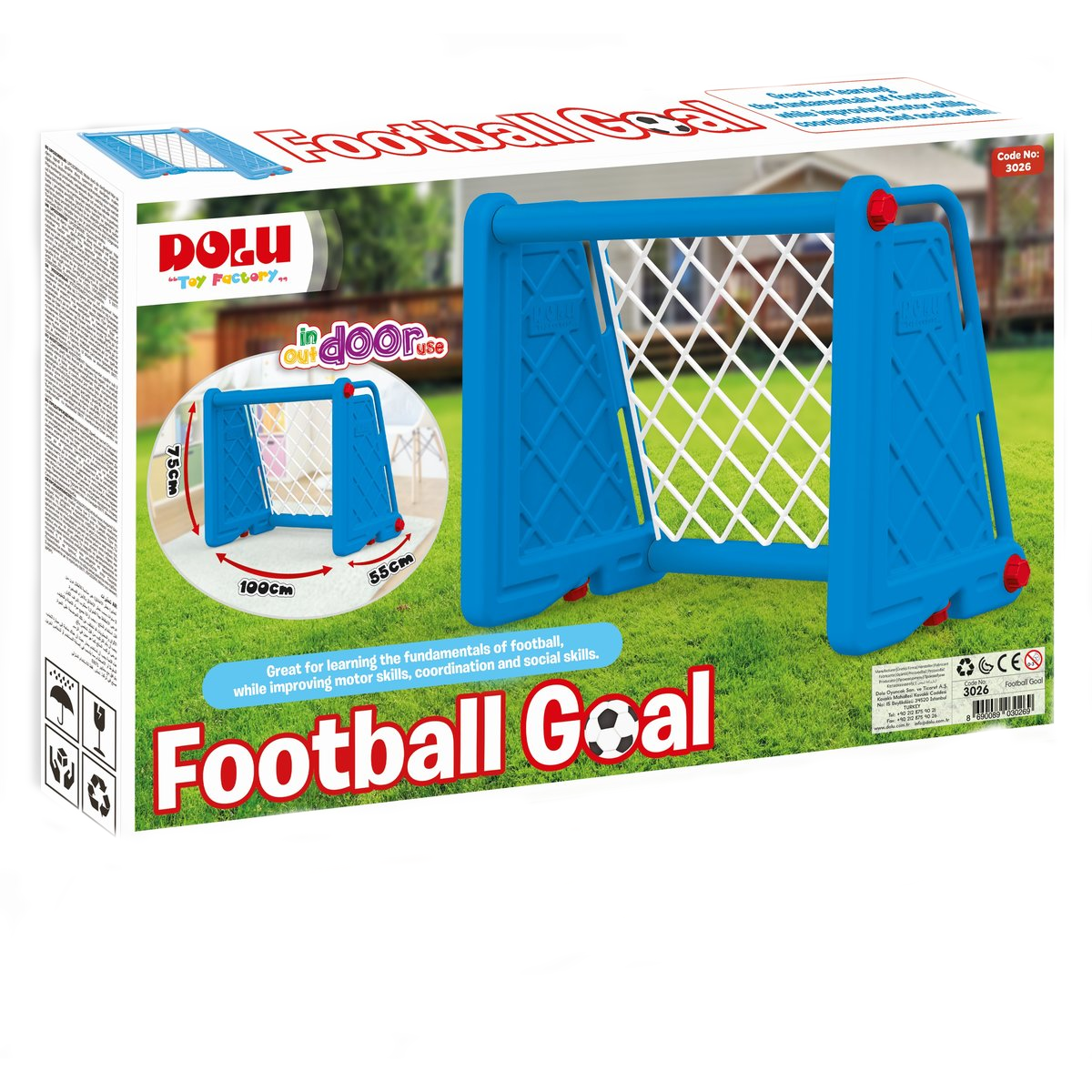 Poarta fotbal pentru copii - Albastra - Dolu