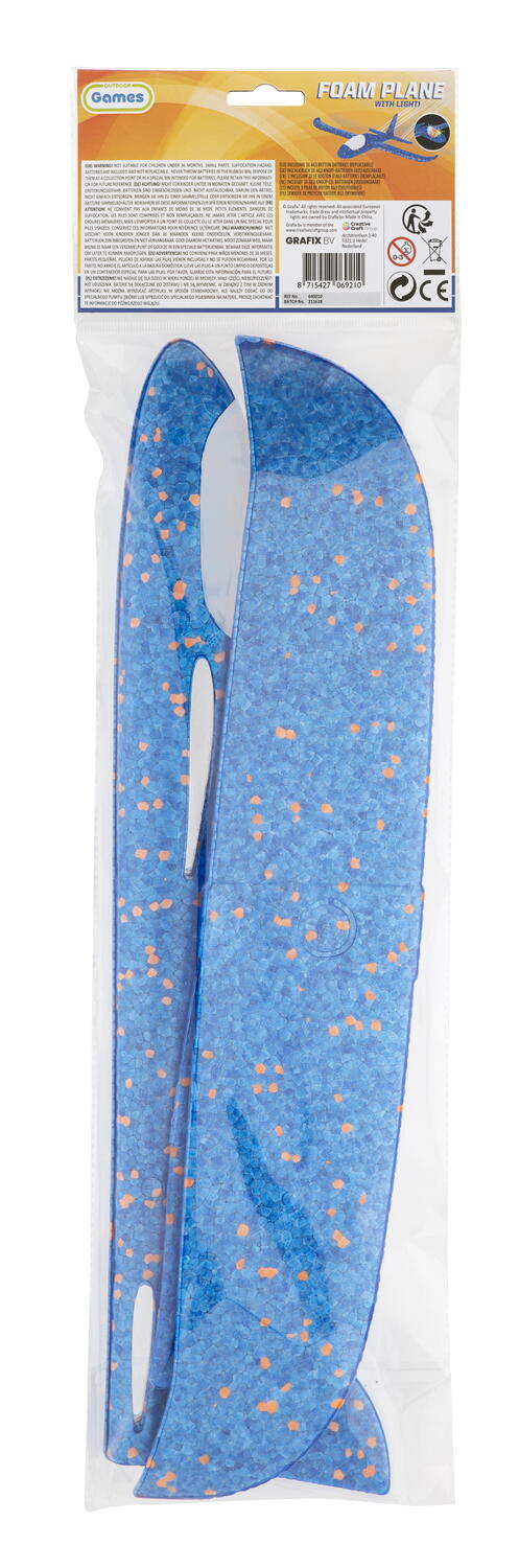 Avion planor din spuma cu luminite - Albastru, [2],bestfam.ro