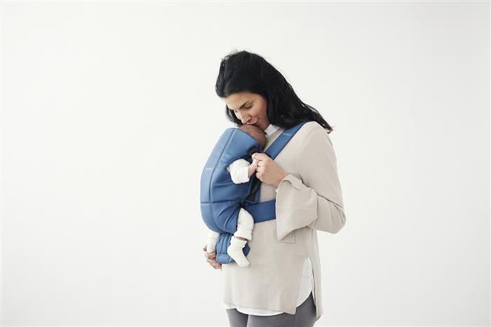 Marsupiu anatomic - Mini - cu pozitii multiple de purtare - Vintage Indigo, bumbac - BabyBjorn, [8],bestfam.ro