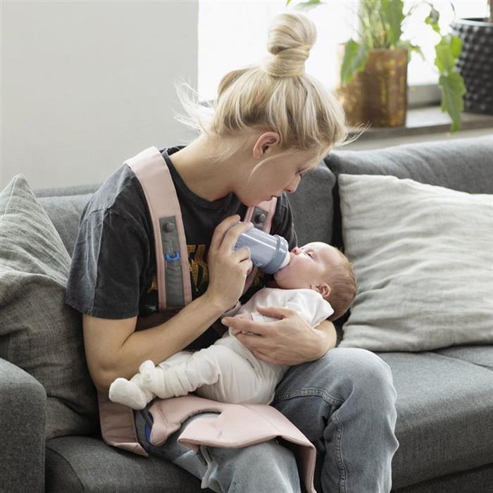 Marsupiu anatomic - Mini - cu pozitii multiple de purtare - Dusty Pink, bumbac - BabyBjorn, [6],bestfam.ro