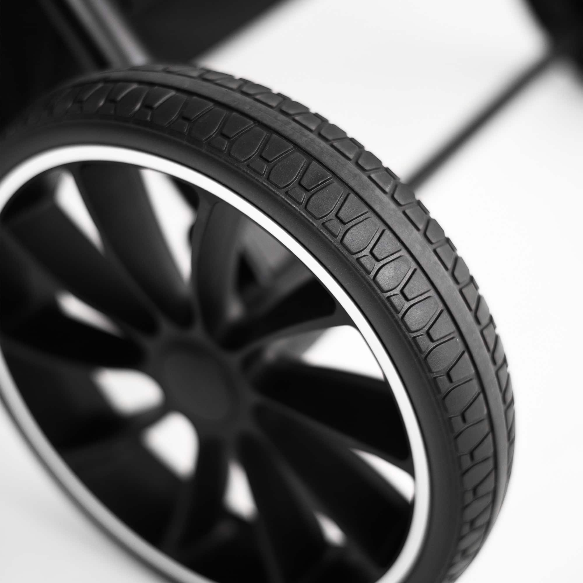 BabyGo - Carucior 3 in 1 Harmony Grey cu maner reglabil pe inaltime, cadru Black, [3],bestfam.ro