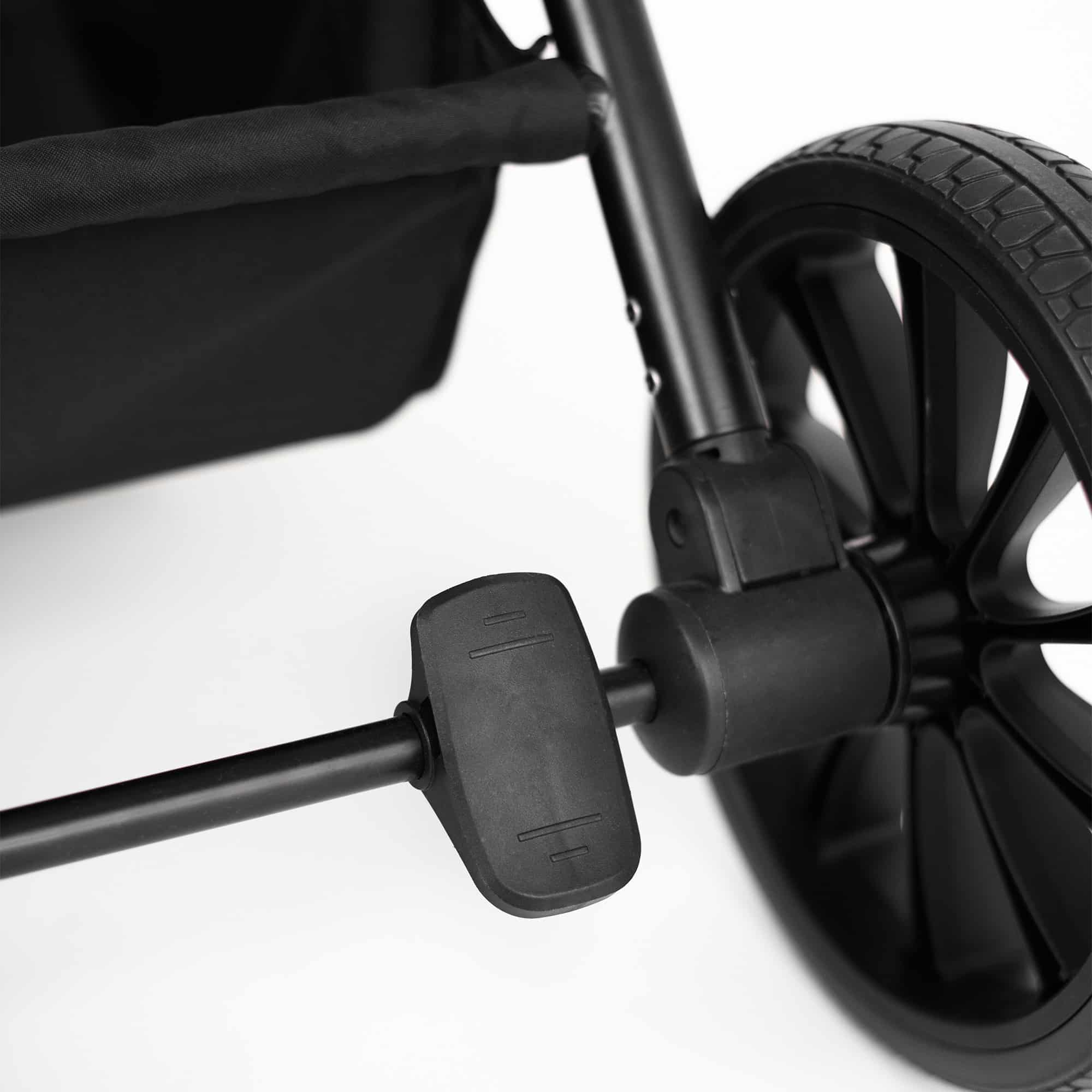 BabyGo - Carucior 3 in 1 Harmony Grey cu maner reglabil pe inaltime, cadru Black, [4],bestfam.ro