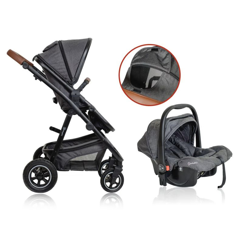 BabyGo - Carucior 3 in 1 Simplex, Grey Melange, [2],bestfam.ro