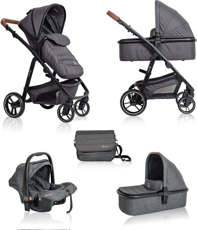 BabyGo - Carucior 3 in 1 Simplex, Grey Melange, [8],bestfam.ro