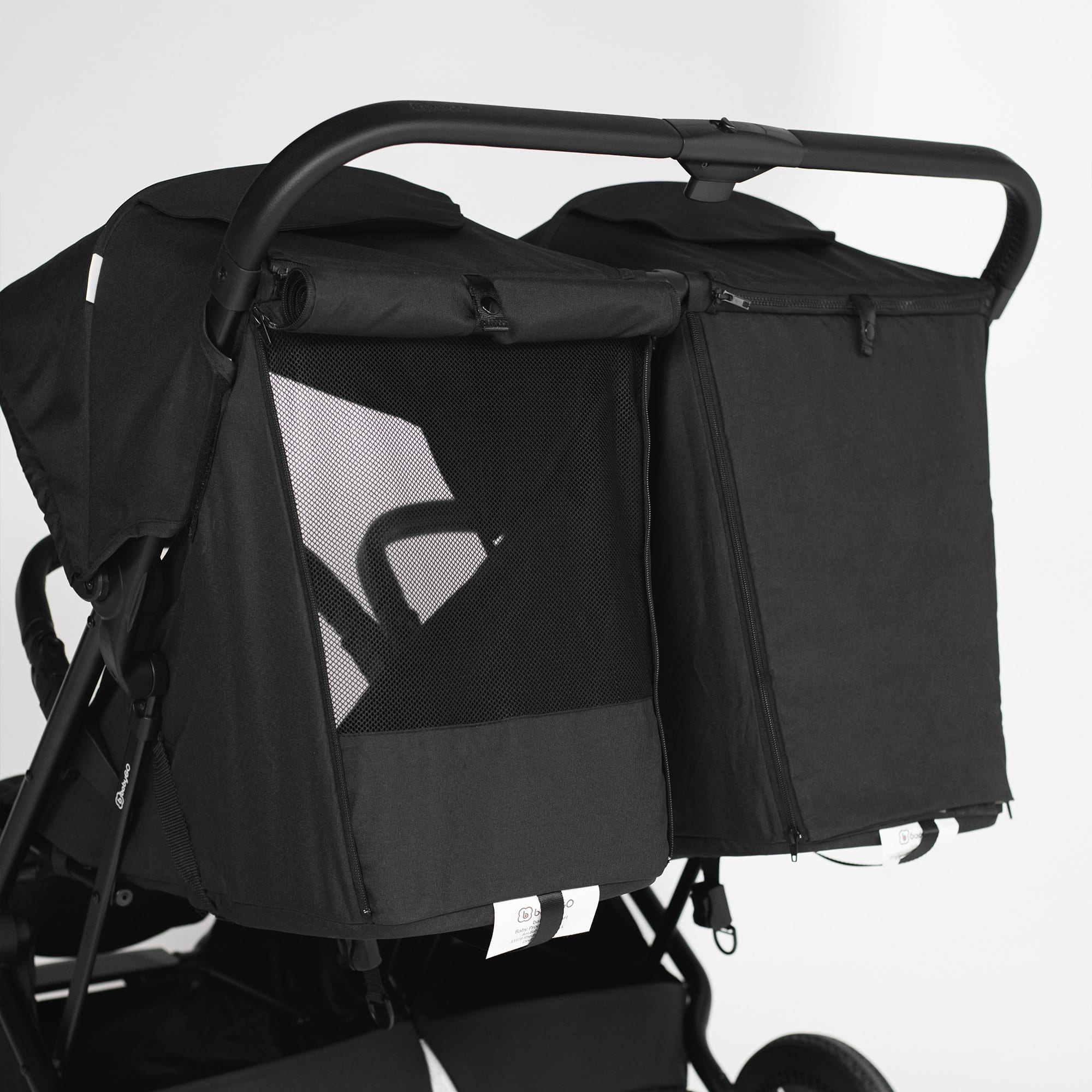 BabyGo - Carucior pliabil pentru gemeni GoTwice, Black, [6],bestfam.ro