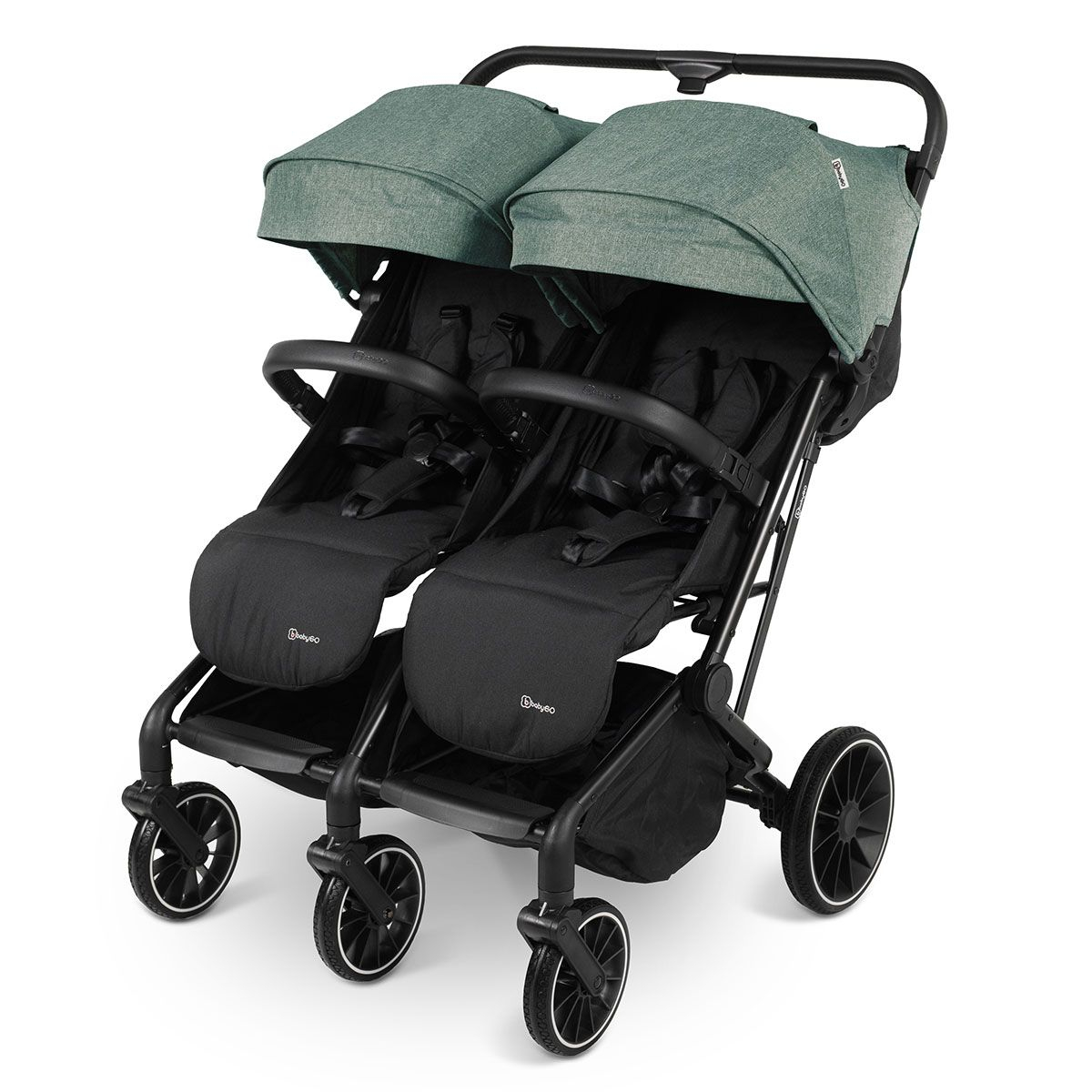 BabyGo - Carucior pliabil pentru gemeni GoTwice, Green, [3],bestfam.ro