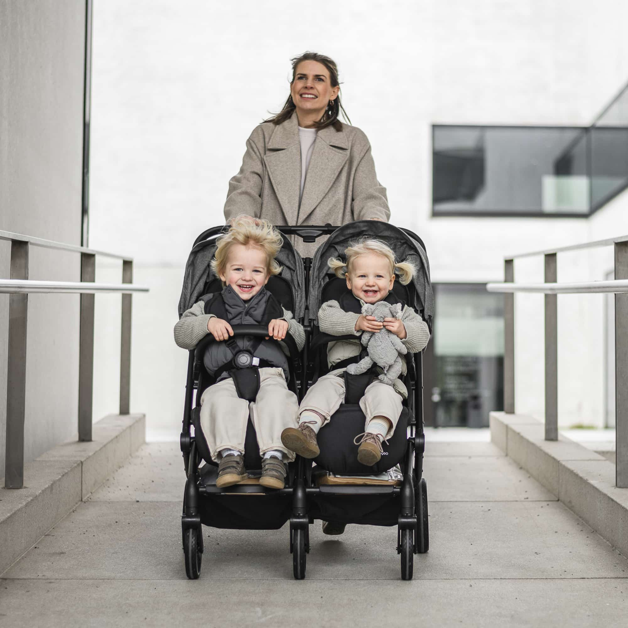 BabyGo - Carucior pliabil pentru gemeni GoTwice, Green, [8],bestfam.ro