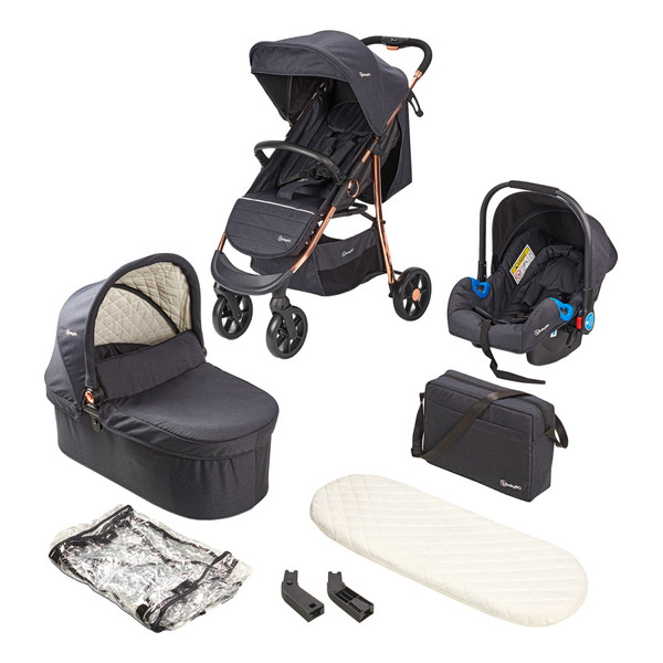 BabyGo - Carucior Style 3 in 1 Black-Rose, [2],bestfam.ro