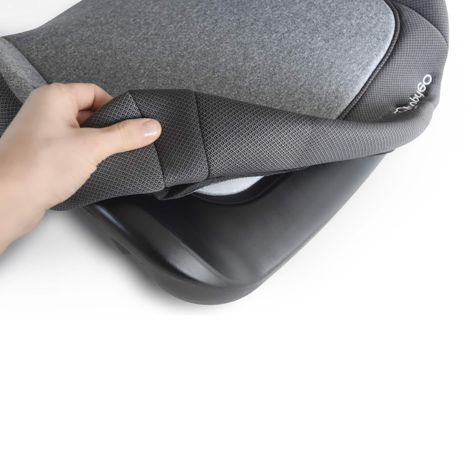 BabyGo - Scaun auto booster i-Size, Melange Gray, 125-150 cm, certificat R129, [9],bestfam.ro