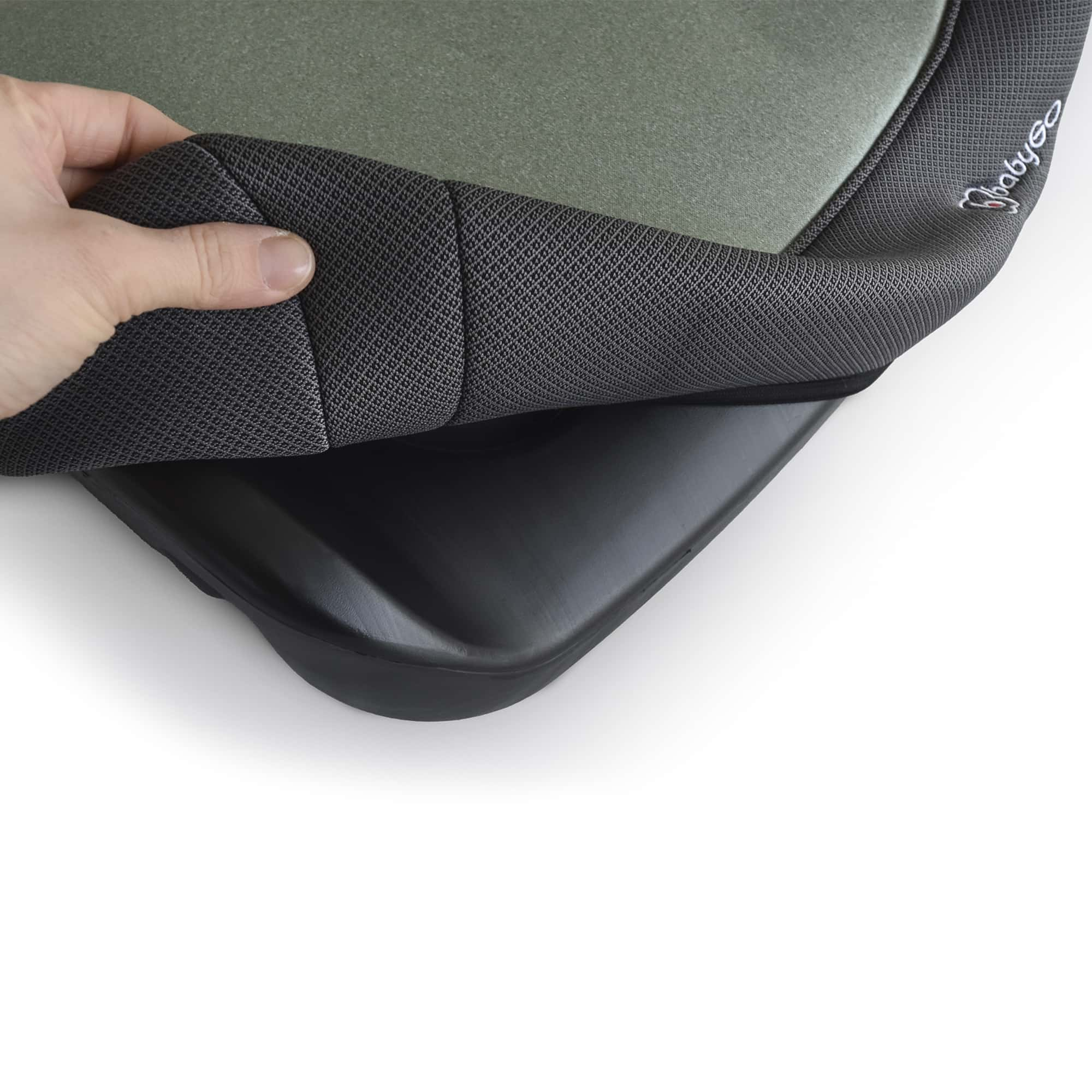 BabyGo - Scaun auto booster i-Size, Melange Green, 125-150 cm, certificat R129, [8],bestfam.ro