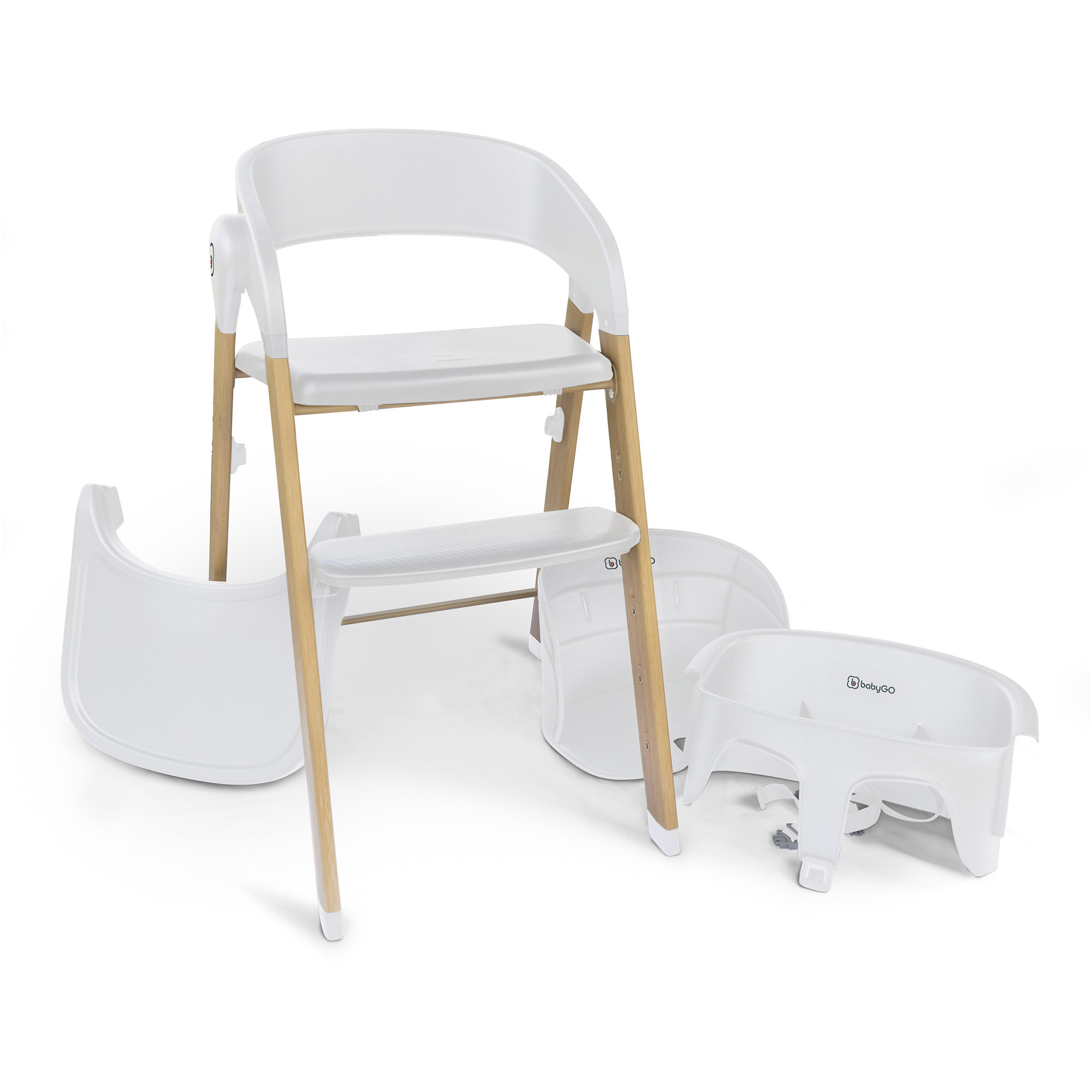 BabyGo - Scaun de masa 3 in 1 transformabil Levels Alb, [4],bestfam.ro