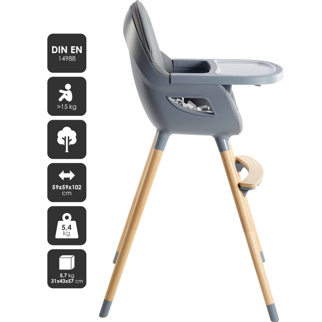 BabyGo - Scaun de masa transformabil Scandi Grey, [5],bestfam.ro