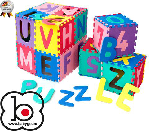 Salteluta de joaca cu cifre si litere - Puzzle 36 piese - BabyGo