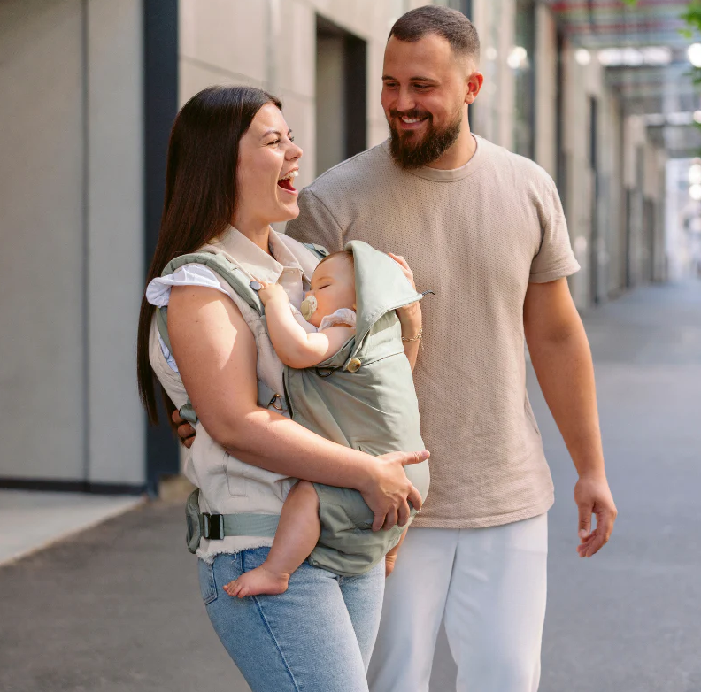 Babymoov - Moov & Boost Sistem de purtare transformabil in Booster, creat in colaborare cu medici kinetoterapeuti, Verde salvie, [2],bestfam.ro