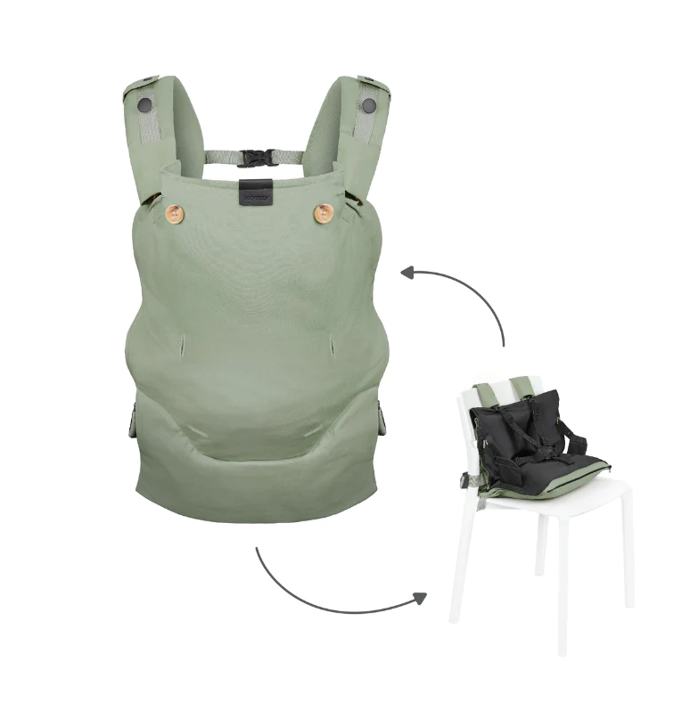 Babymoov - Moov & Boost Sistem de purtare transformabil in Booster, creat in colaborare cu medici kinetoterapeuti, Verde salvie, [3],bestfam.ro