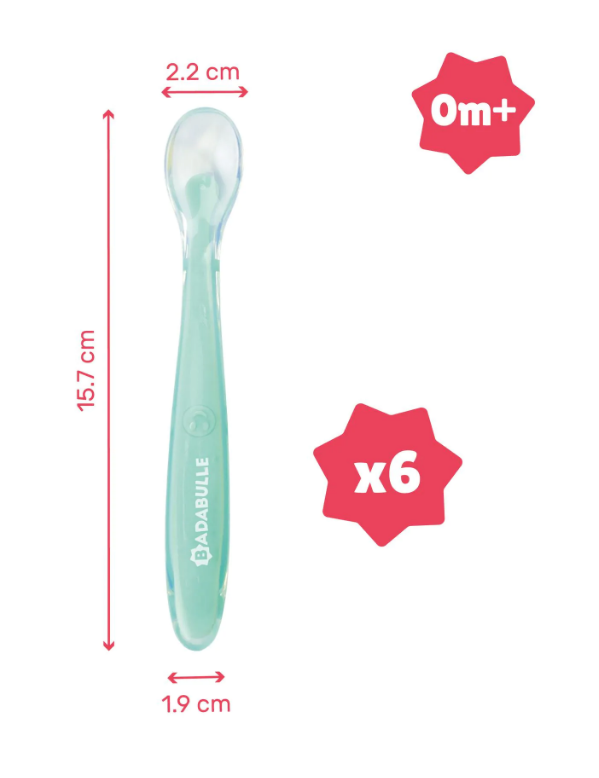 Badabulle - Set 6 lingurite colorate flexibile, [3],bestfam.ro