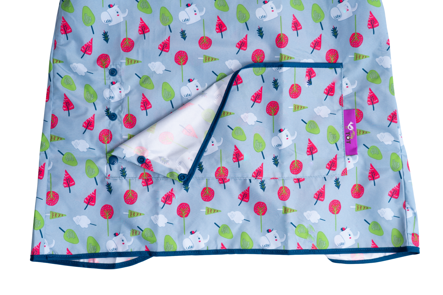 Baveta lunga cu buzunar - Copacei colorati, [2],bestfam.ro