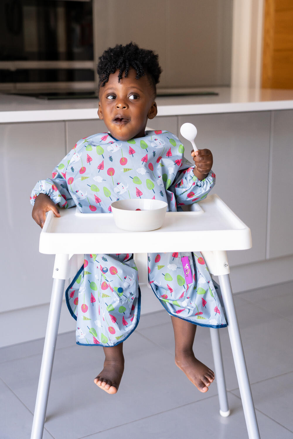 Baveta lunga cu buzunar - Copacei colorati, [4],bestfam.ro