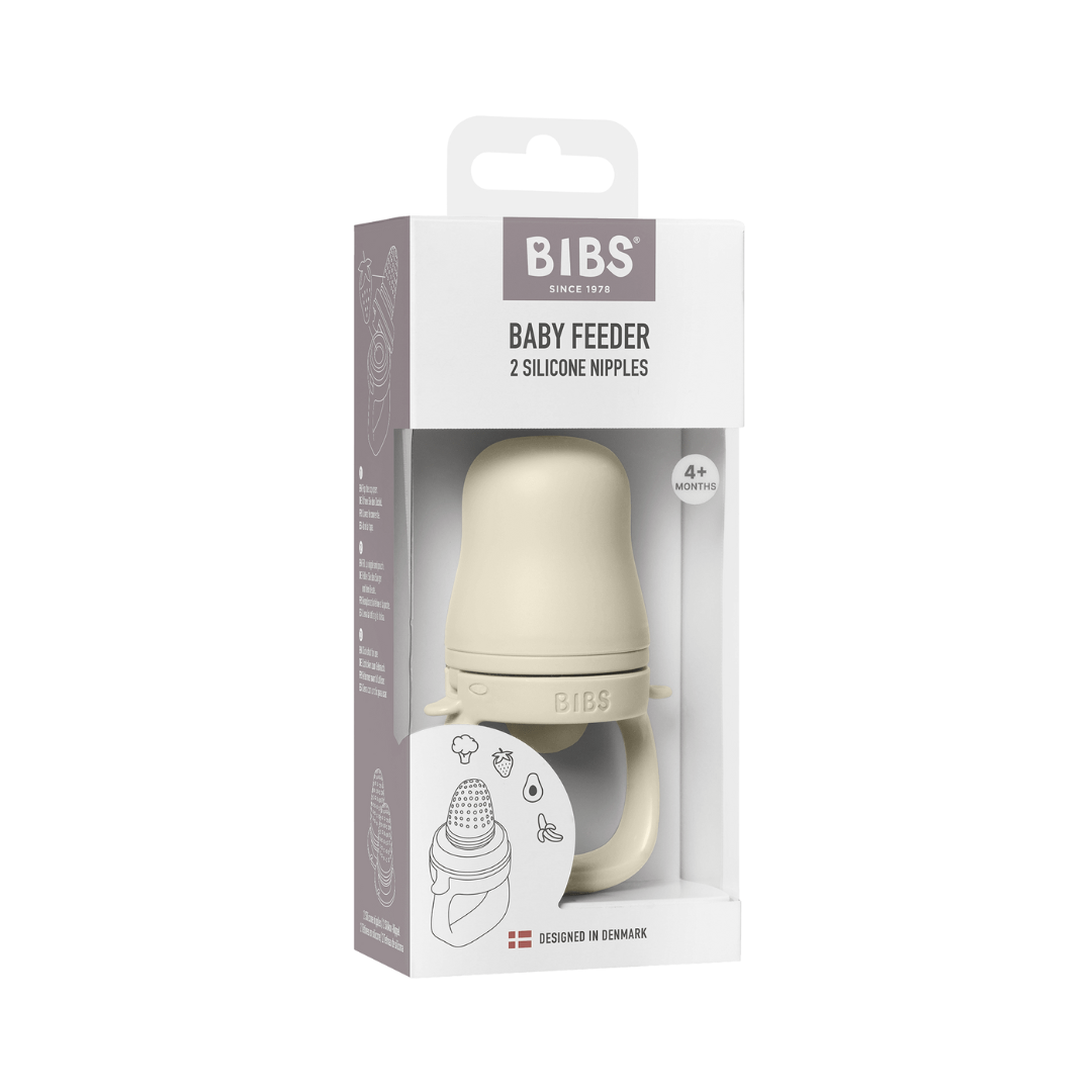 BIBS - Dispozitiv de hranire Baby Feeder cu 2 tetine din silicon, Ivory, [3],bestfam.ro
