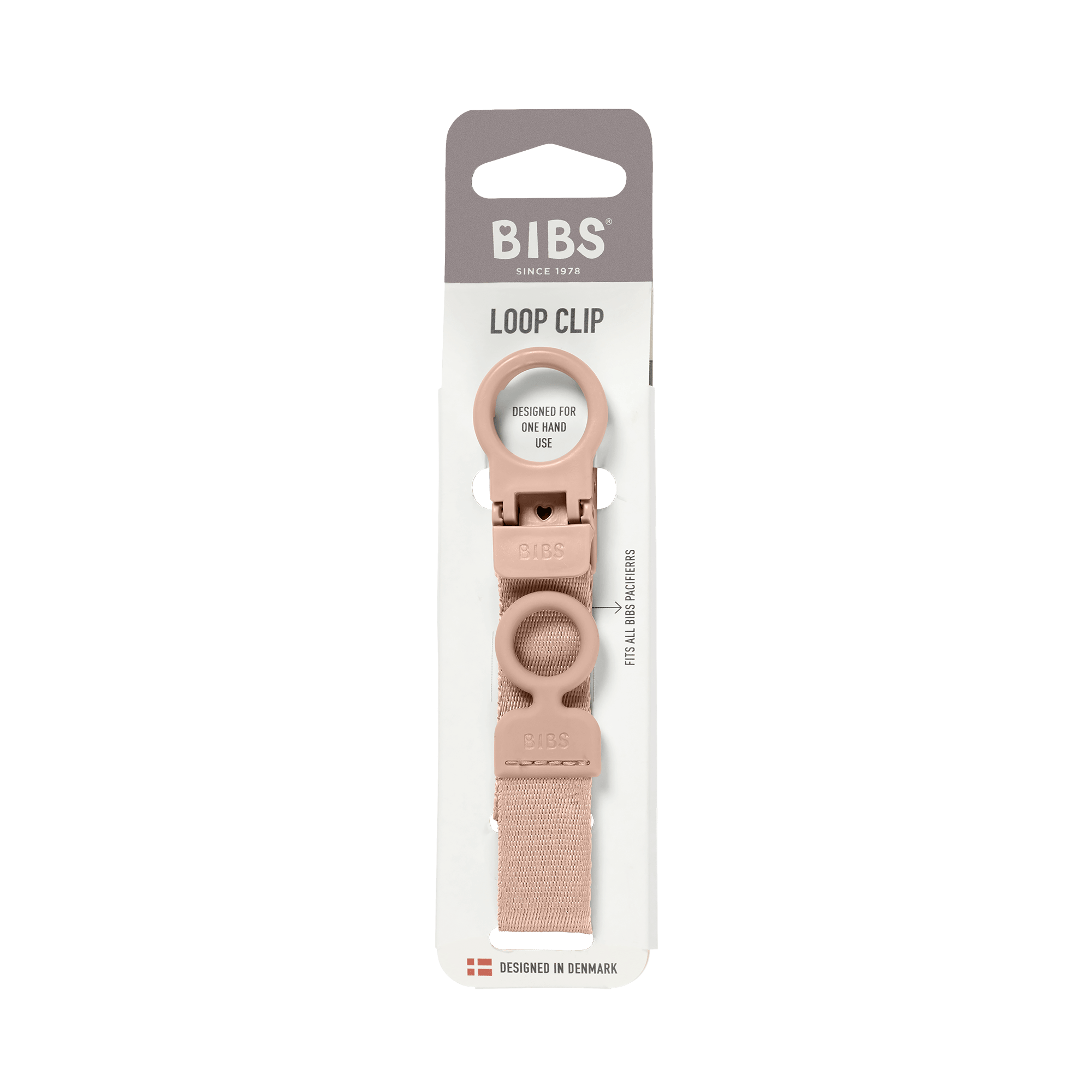 BIBS - Lantisor clip Loop pentru suzeta, Blush, [4],bestfam.ro