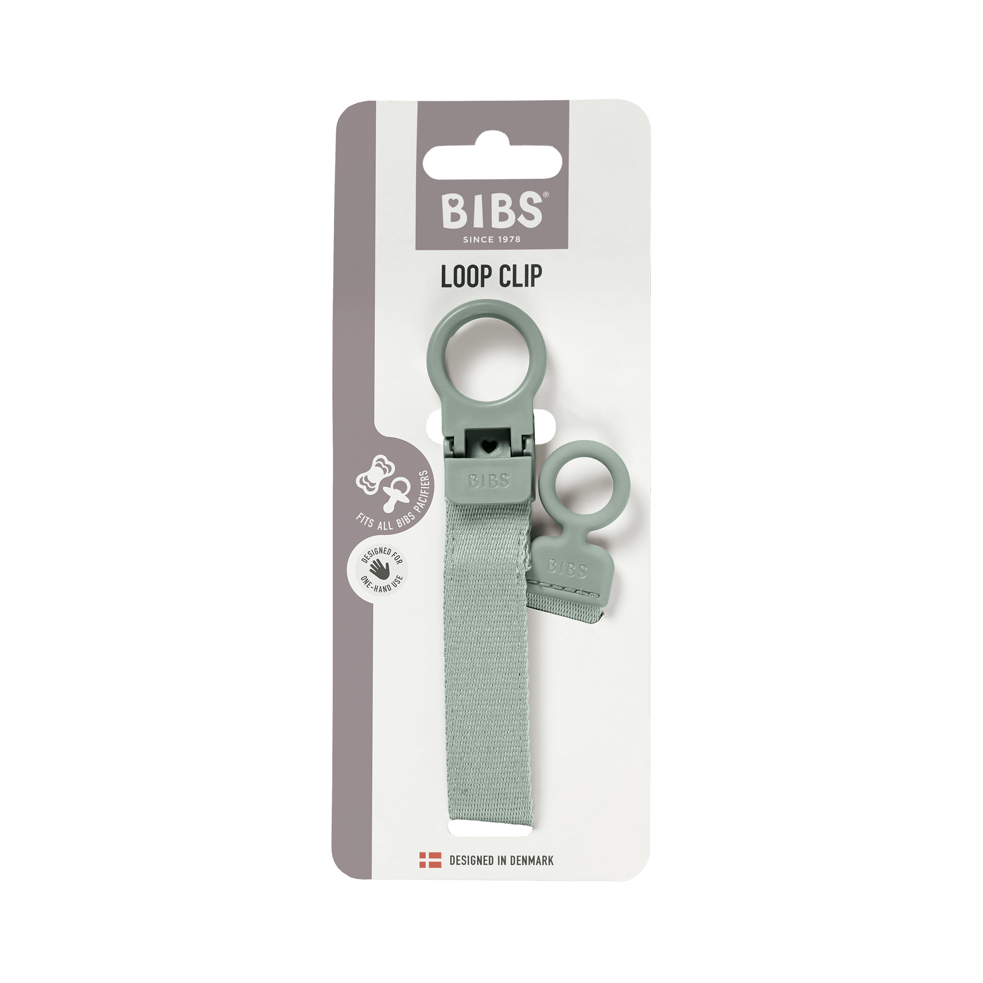 BIBS - Lantisor clip Loop pentru suzeta, Sage, [2],bestfam.ro