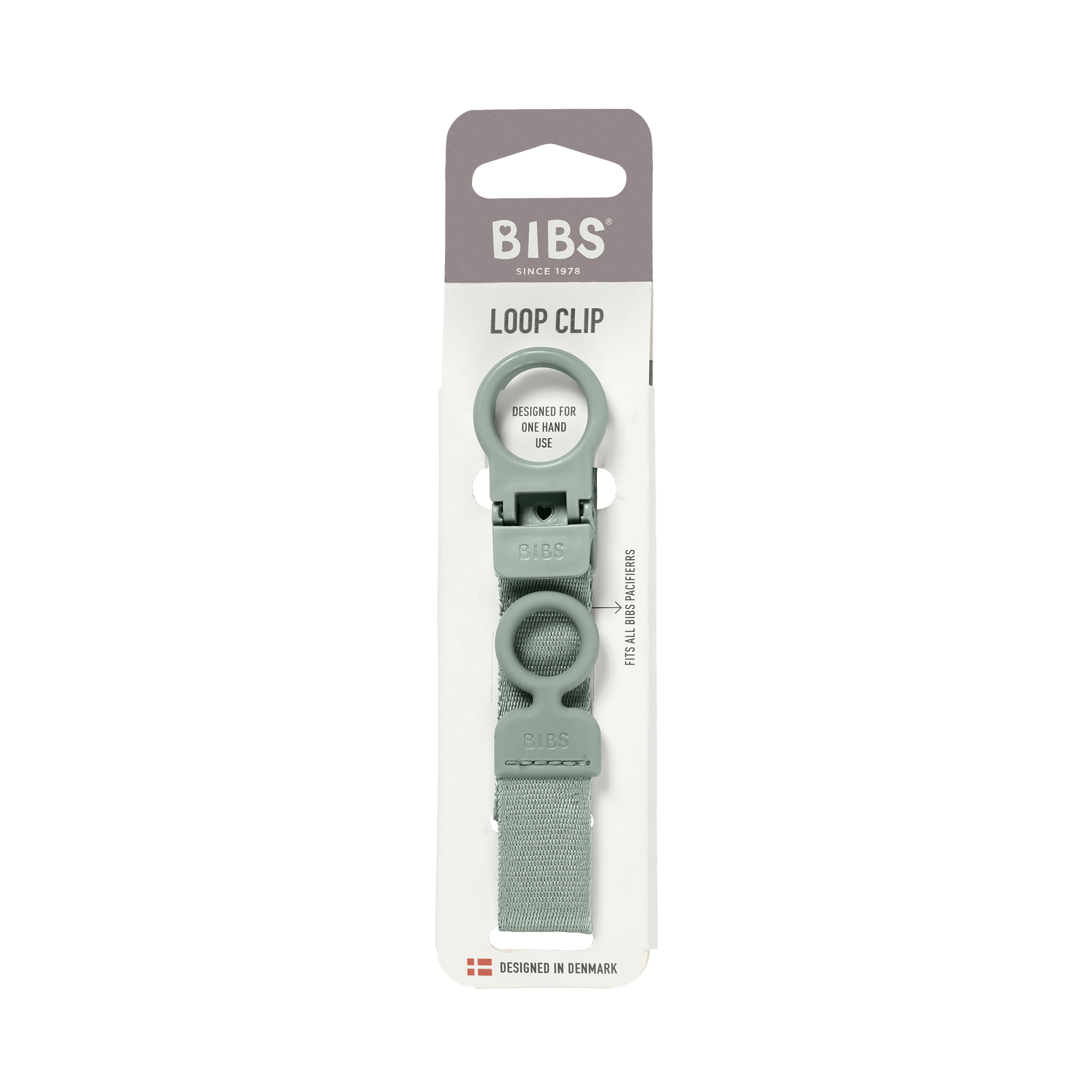 BIBS - Lantisor clip Loop pentru suzeta, Sage, [4],bestfam.ro