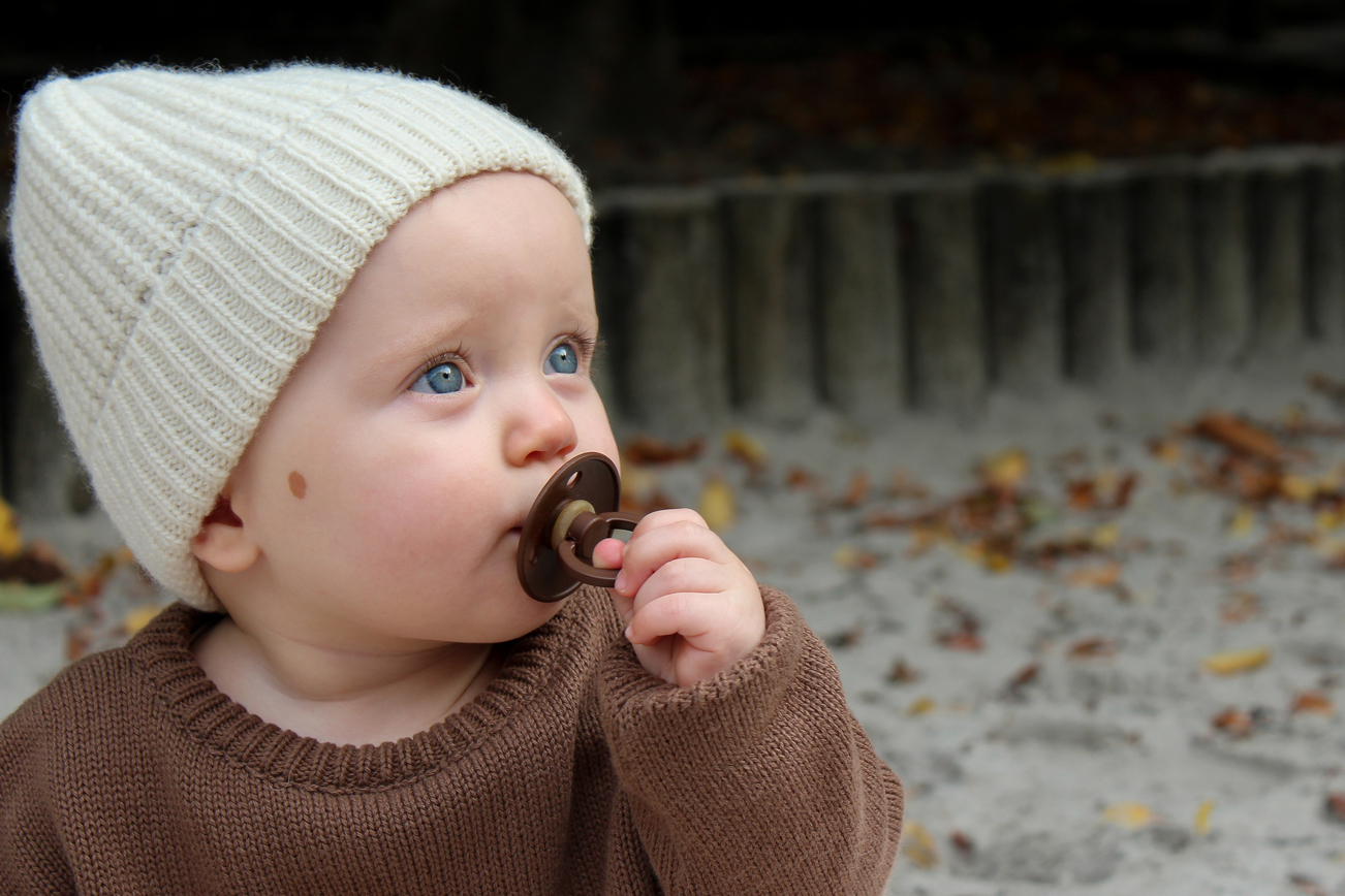 BIBS - Set 2 suzete Colour Latex, tetina rotunda, 0 luni +-Ivory/Dark Oak, [3],bestfam.ro