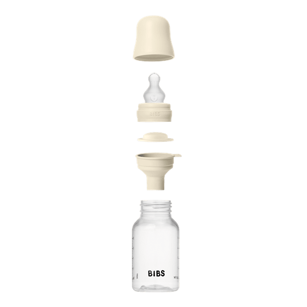 BIBS - Set complet biberon anticolici PP fara BPA, 150 ml, Silicon, Ivory, [2],bestfam.ro
