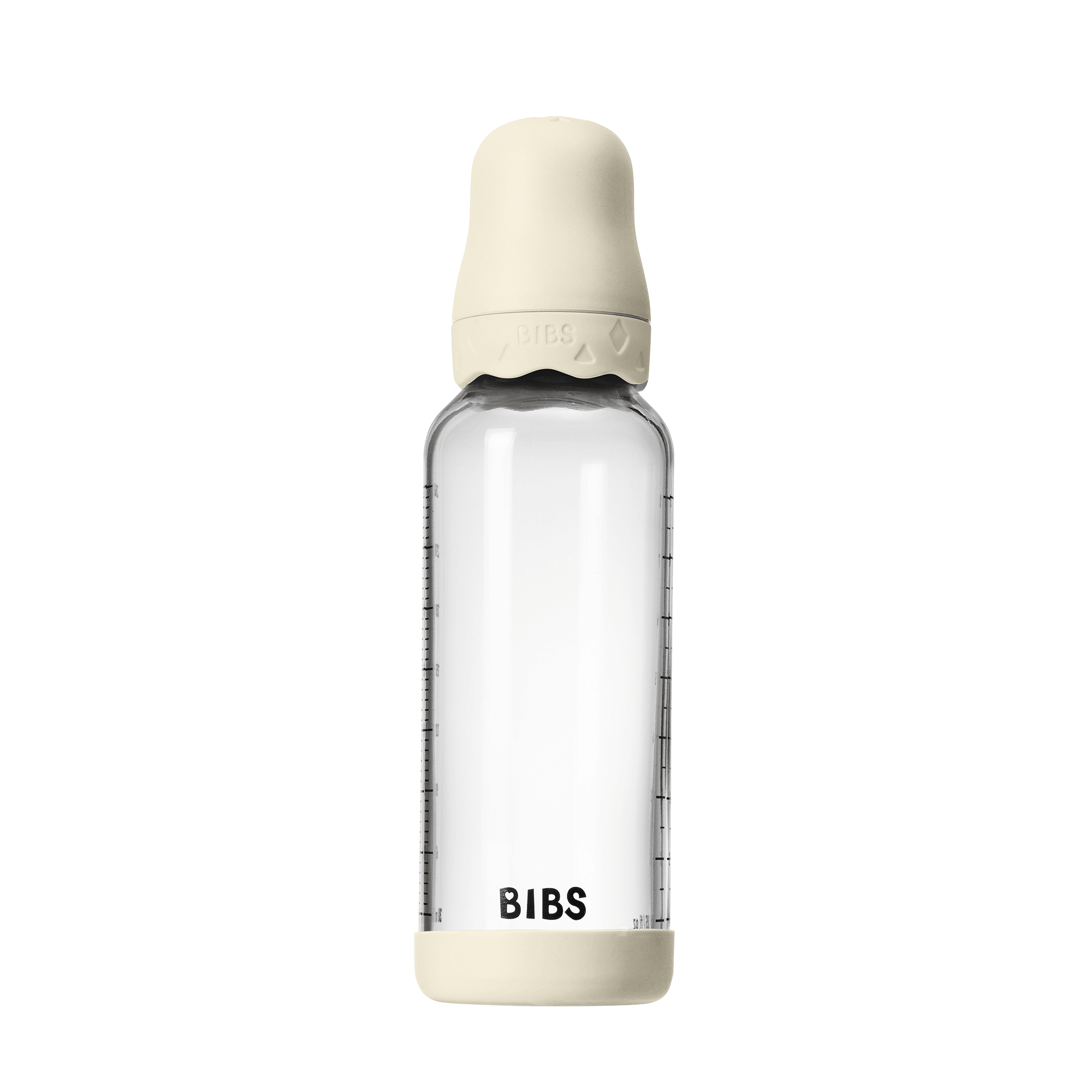 BIBS - Set complet biberon Boheme din sticla anticolici cu tetina din latex, flux mediu, 240 ml, Ivory, [2],bestfam.ro