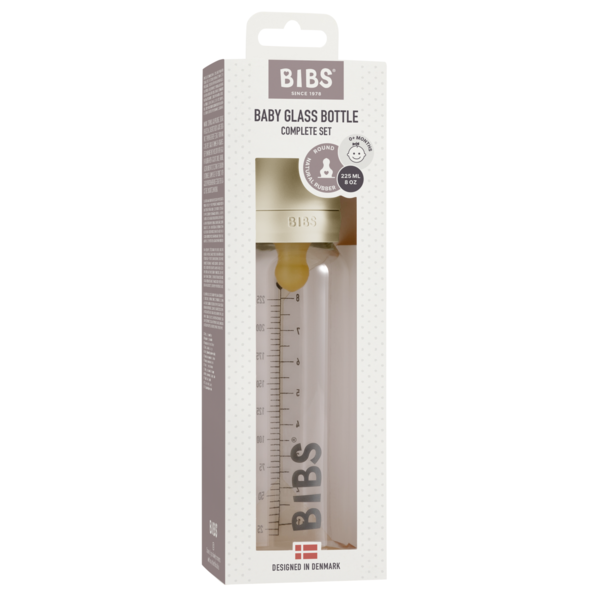 BIBS - Set complet biberon din sticla anticolici, 225 ml, Ivory, [2],bestfam.ro