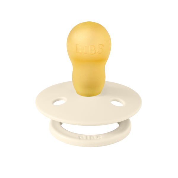 BIBS - Suzeta Colour Latex, tetina rotunda, 18 luni+-Ivory, [2],bestfam.ro
