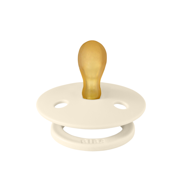 BIBS - Suzeta Colour Latex, tetina simetrica, 0 luni +-Ivory, [2],bestfam.ro