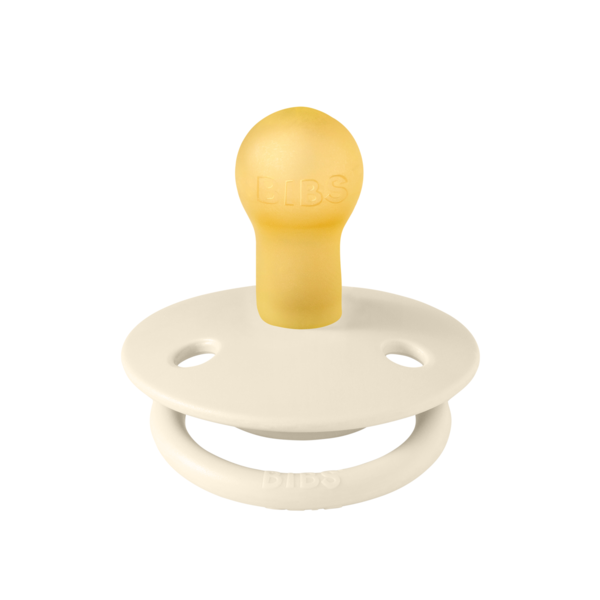 BIBS - Suzeta De Lux Latex, tetina rotunda, 0 luni +-Ivory, [2],bestfam.ro