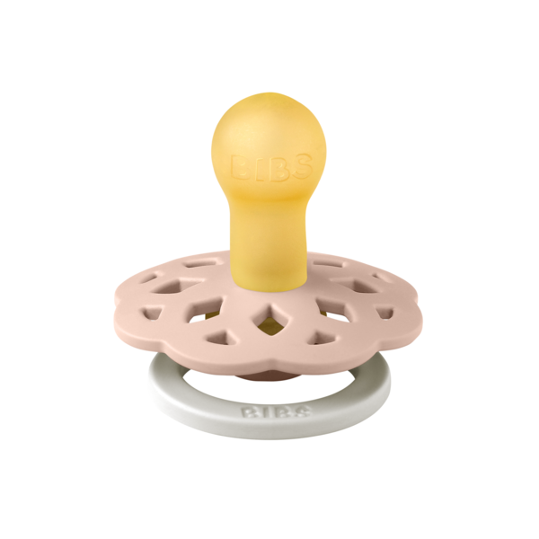 BIBS - Suzeta fosforescenta Boheme GLOW Latex, tetina rotunda, 0 luni +-Blush, [2],bestfam.ro