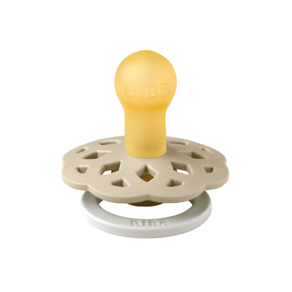 BIBS - Suzeta fosforescenta Boheme GLOW Latex, tetina rotunda, 0 luni +-Vanilla, [2],bestfam.ro