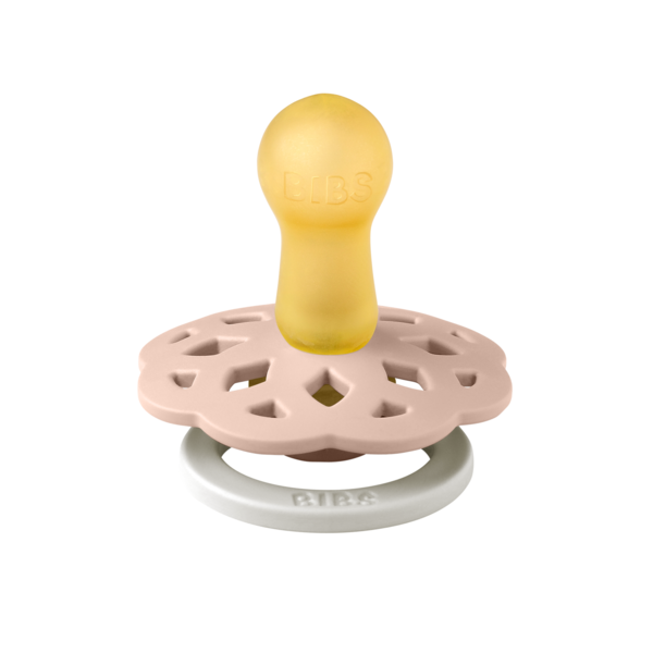 BIBS - Suzeta fosforescenta Boheme GLOW Latex, tetina rotunda, 6 luni +-Blush, [2],bestfam.ro