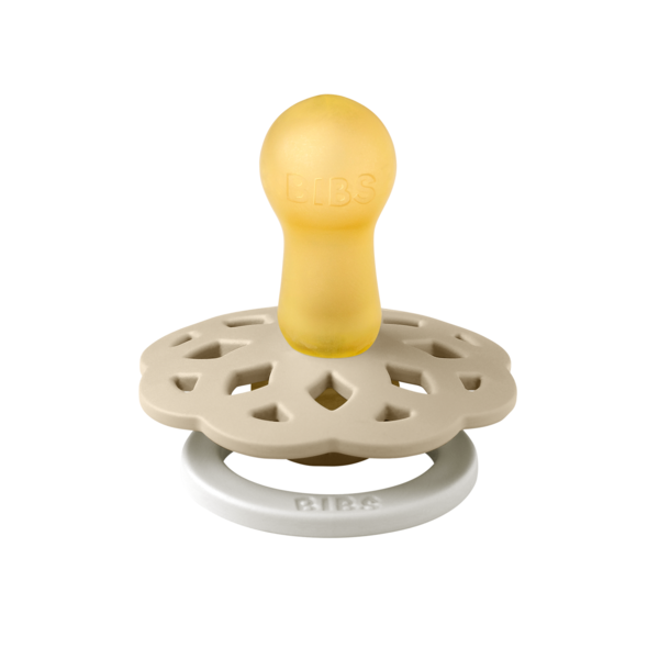 BIBS - Suzeta fosforescenta Boheme GLOW Latex, tetina rotunda, 6 luni +-Vanilla, [2],bestfam.ro
