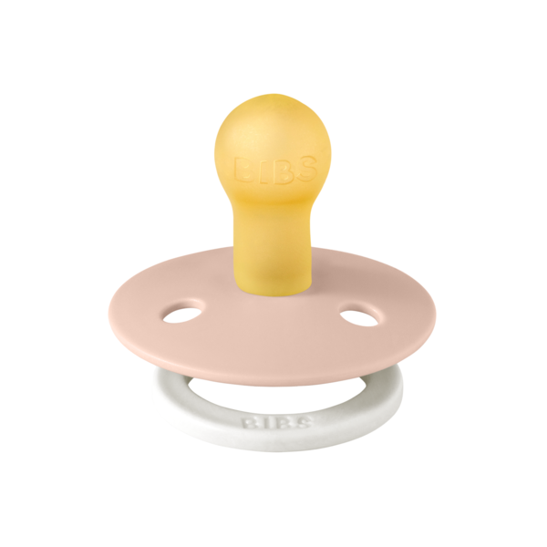 BIBS - Suzeta fosforescenta Colour GLOW Latex, tetina rotunda, 0 luni +-Blush, [2],bestfam.ro