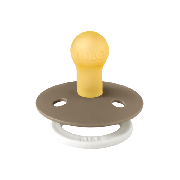 BIBS - Suzeta fosforescenta Colour GLOW Latex, tetina rotunda, 0 luni +-Dark Oak, [2],bestfam.ro