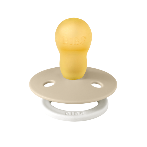 BIBS - Suzeta fosforescenta Colour Glow Latex, tetina rotunda, 18 luni +-Vanilla, [2],bestfam.ro