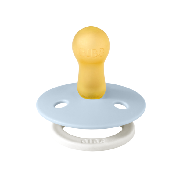 BIBS - Suzeta fosforescenta Colour Glow Latex, tetina rotunda, 6 luni +-Baby Blue, [2],bestfam.ro