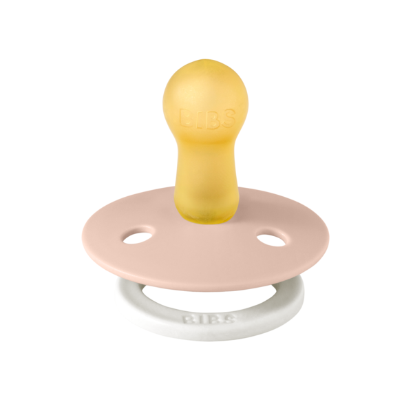 BIBS - Suzeta fosforescenta Colour Glow Latex, tetina rotunda, 6 luni +-Blush, [2],bestfam.ro
