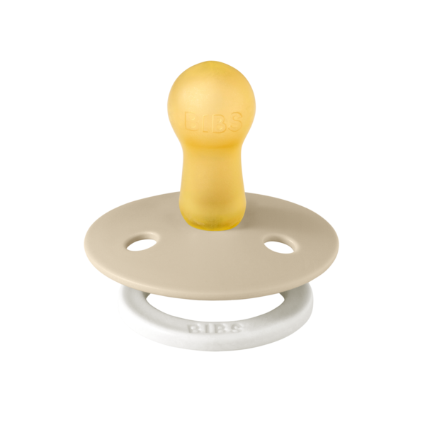 BIBS - Suzeta fosforescenta Colour Glow Latex, tetina rotunda, 6 luni +-Vanilla, [2],bestfam.ro