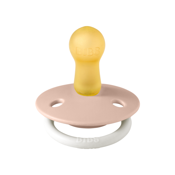 BIBS - Suzeta fosforescenta De Lux Glow Latex, tetina rotunda, 6 luni +-Blush, [2],bestfam.ro