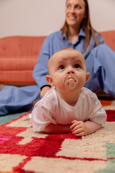 BIBS - Suzeta Studio Colour Flower Latex, tetina rotunda, 6 luni +-Ivory, [3],bestfam.ro