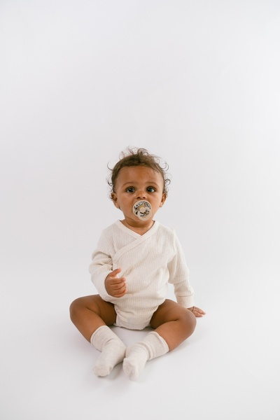 BIBS x LIBERTY - Set 2 suzete Colour Bobo Latex, tetina rotunda, 0 luni+-Ivory/Vanilla, [4],bestfam.ro